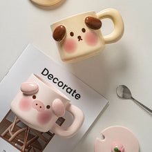 Load image into Gallery viewer, Piggy Ceramic Mug With Lid Spoon
