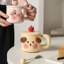 Load image into Gallery viewer, Piggy Ceramic Mug With Lid Spoon
