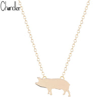 Load image into Gallery viewer, Plated Pig Piglet Pendant Necklace
